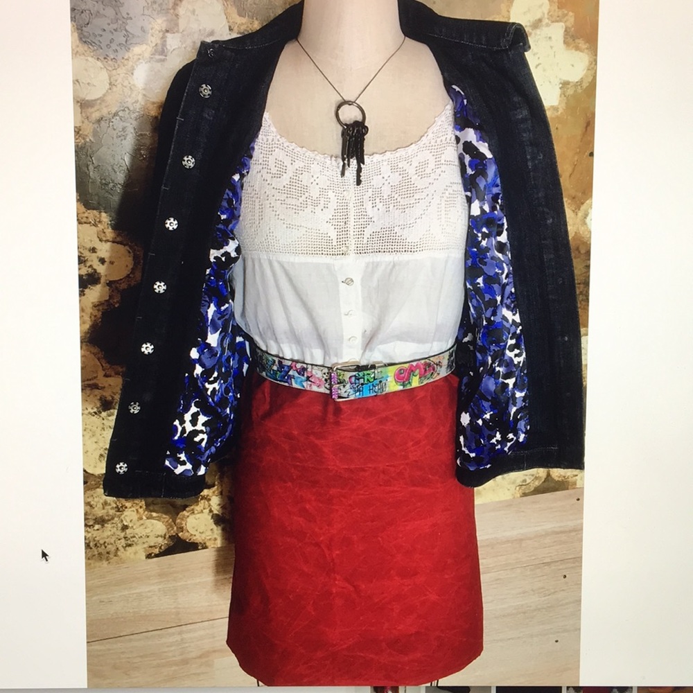 T Tahiti denim blue leopard lined jacket